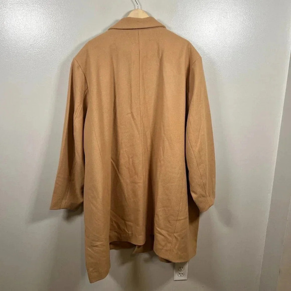 Universal Standard New Tailored Coat Size 3XL Camel Brown Neutral Wool Blend - Picture 2 of 13